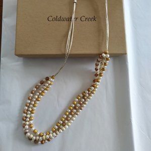 NWT Sterling Silver multi-strand beaded necklace